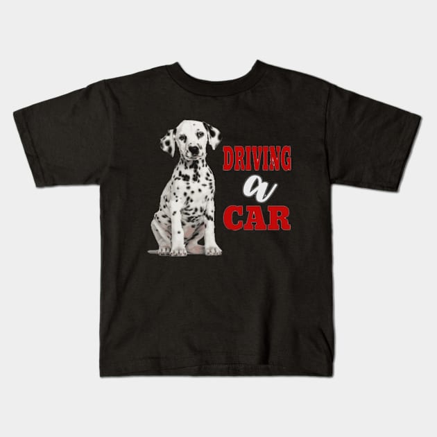 Dogs driving a Car Kids T-Shirt by KidzyAtrt